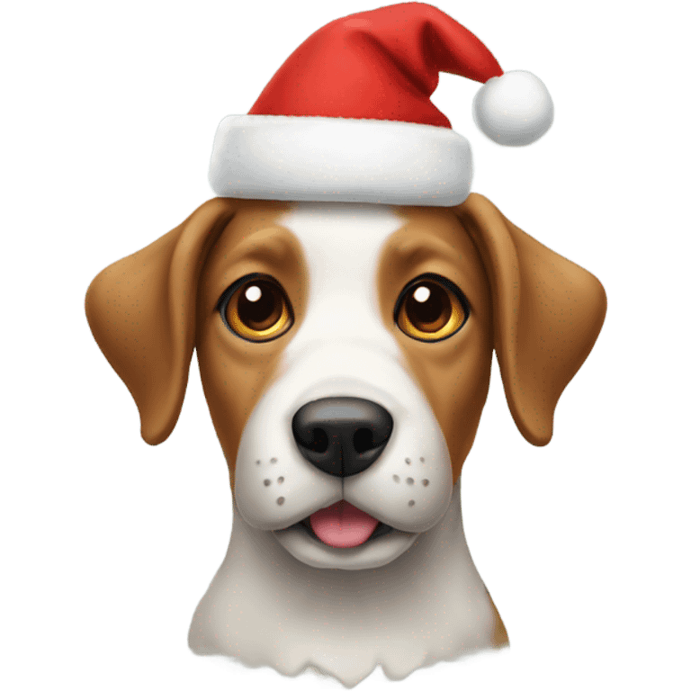 Dog in Christmas hat emoji