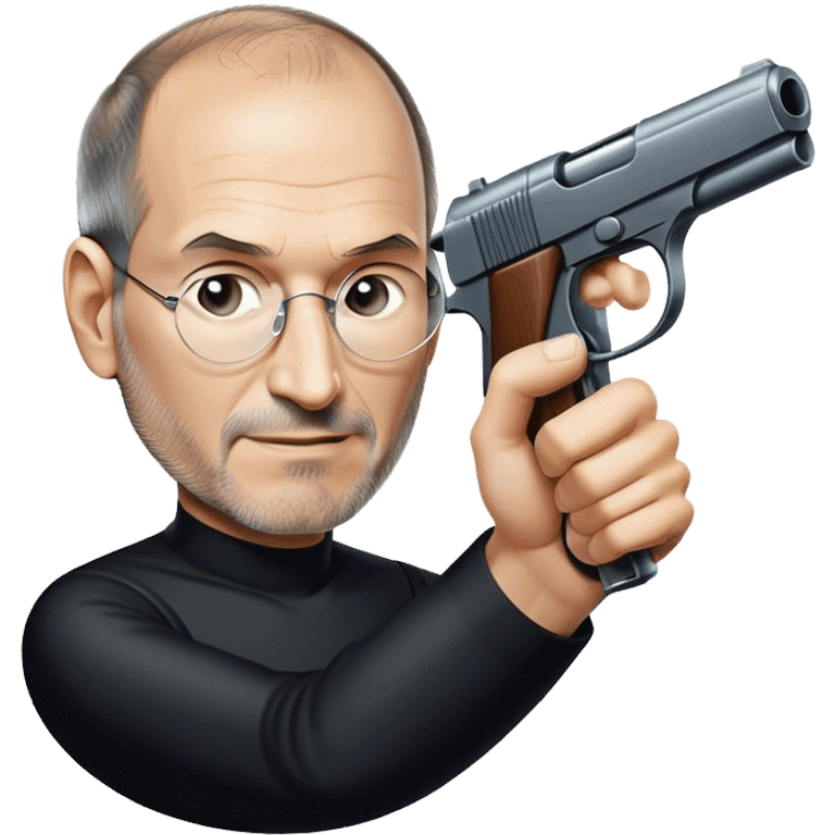 Steve Jobs pointing a fake gun  emoji