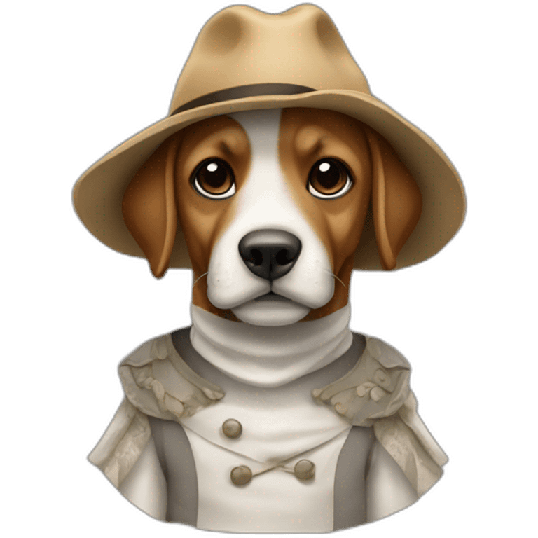 Cachorro vestido de bandido e algemado emoji