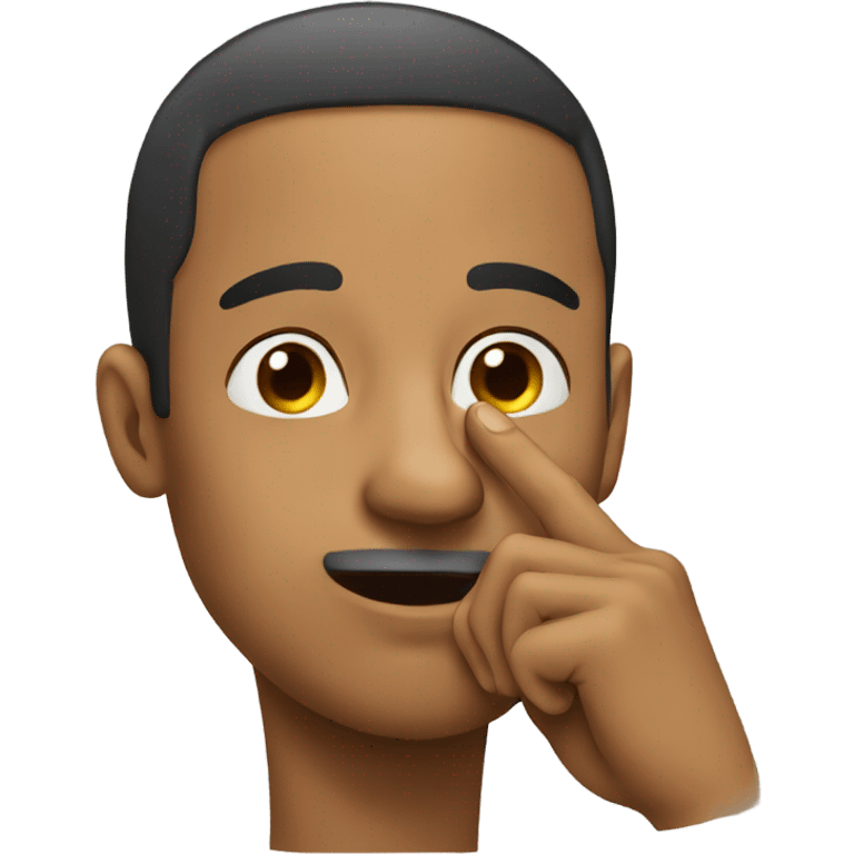 Guy touching nose emoji