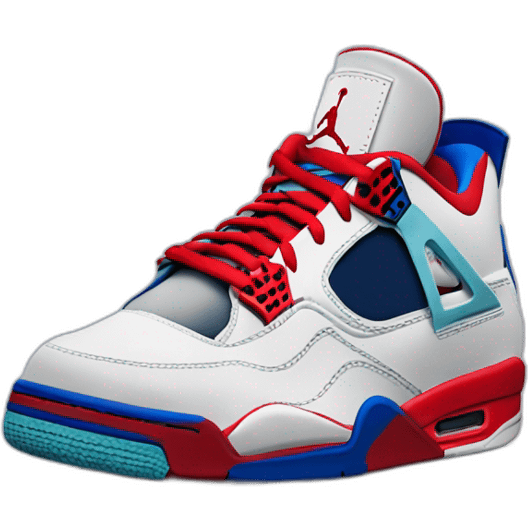 Jordan 4 red and blue emoji