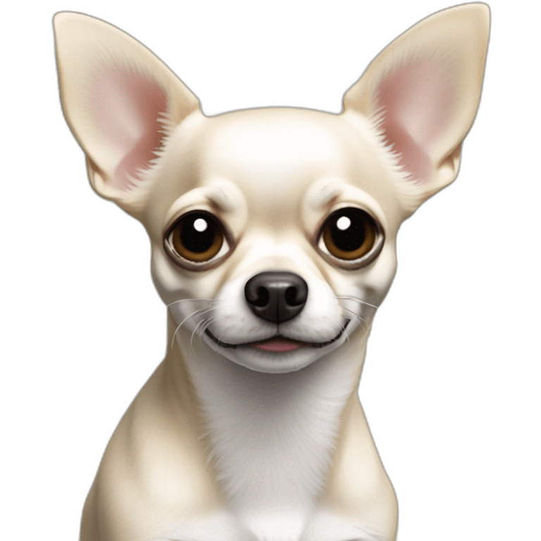 Chihuahua blanc à tache noir à poil long emoji