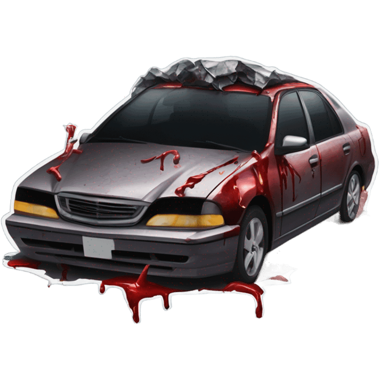 Horror car crash emoji