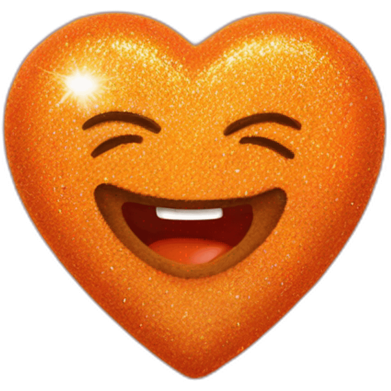 Orange heart with glitter emoji