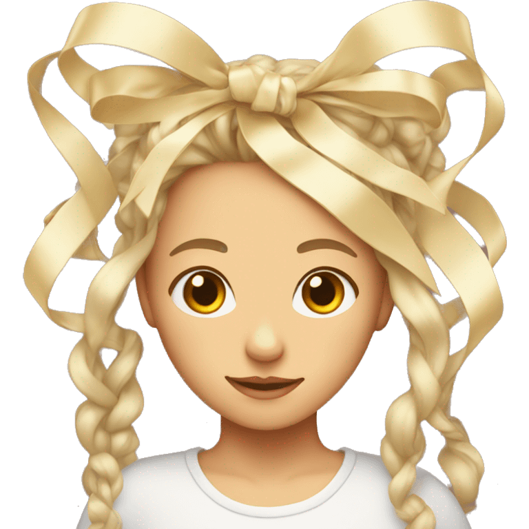 Light girl with ribbons in her hair  emoji