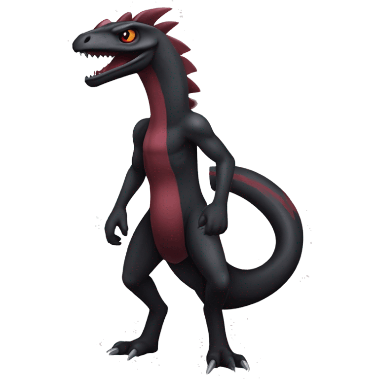 cool edgy black and maroon Dark-type nargacuga Salazzle  Salandite Pokémon full body emoji