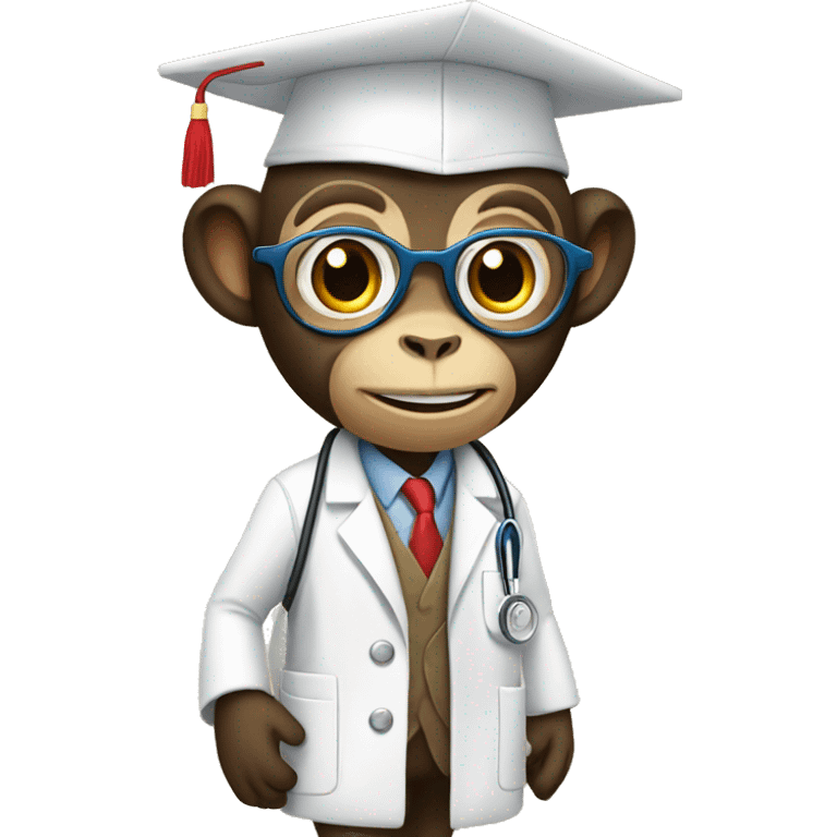 Monkey doctor going to university  emoji