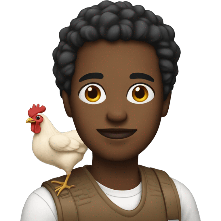 black person with chicken emoji