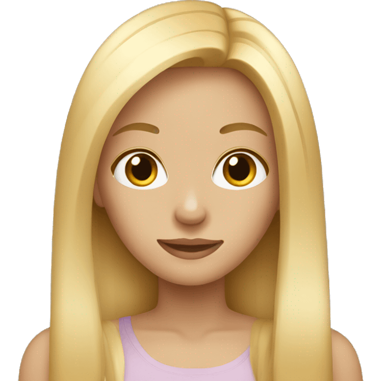 Girl with straight long blonde hair emoji