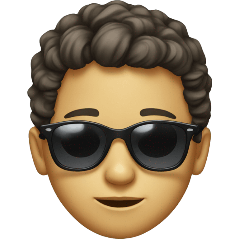 realistic portrait of a boy with sunglasses emoji