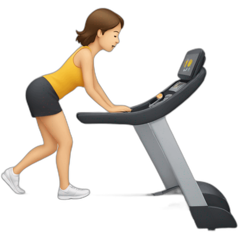 Person on all fours crawling on incline treadmill emoji