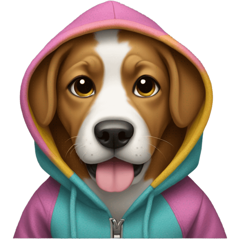 Dog wearing hoodie emoji