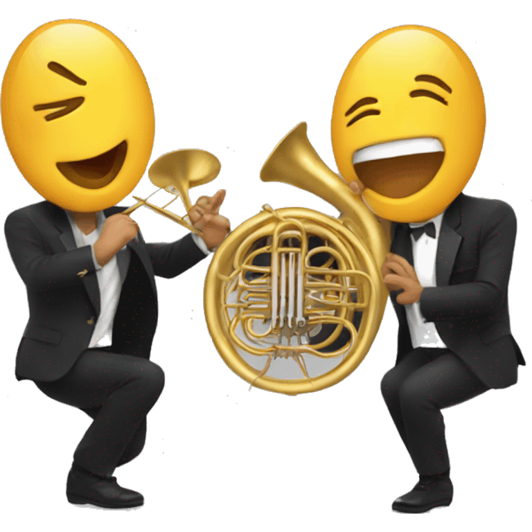 French horn rave emoji