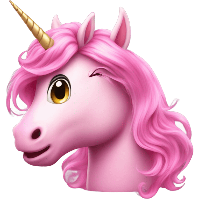 Super cute realistic pink unicorn  emoji