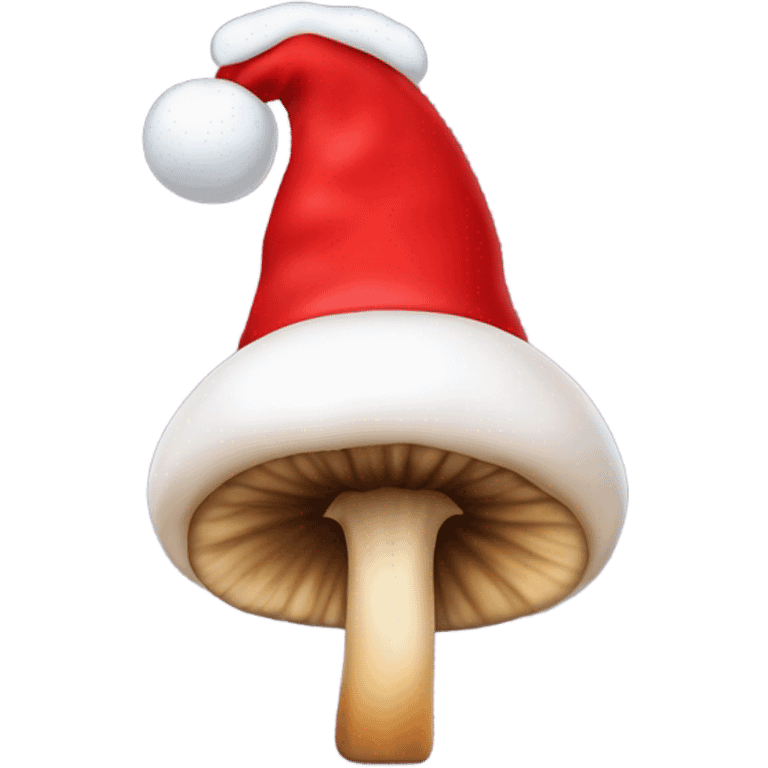 mushroom shaped liked a christmas hat emoji