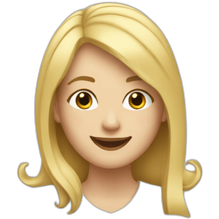 A smiling woman with blonde hair plays the piano emoji