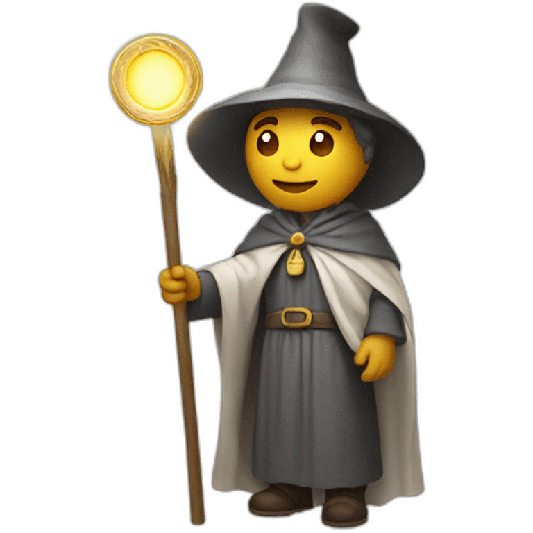 pilgrim with a staff and a halo of light emoji