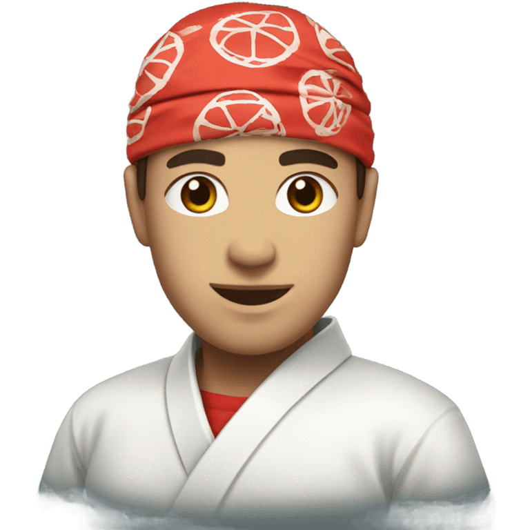 sushi master with red bandana white skin emoji