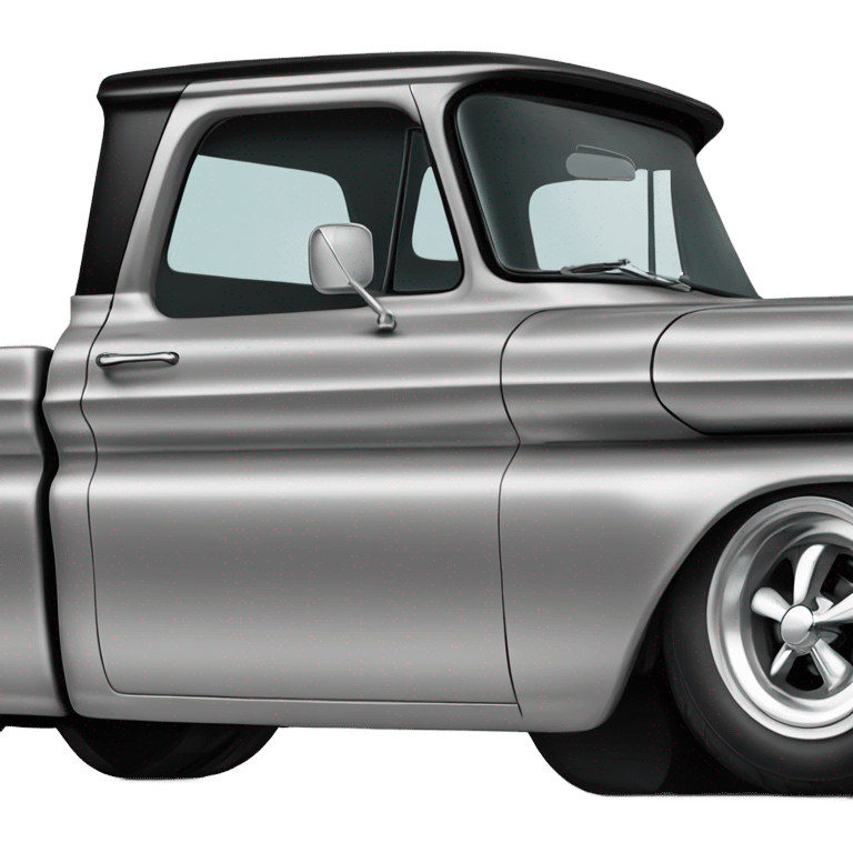 Black 1964 c10 Chevy truck with whitewall tires emoji