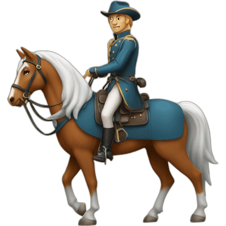 Renard sur cheval emoji