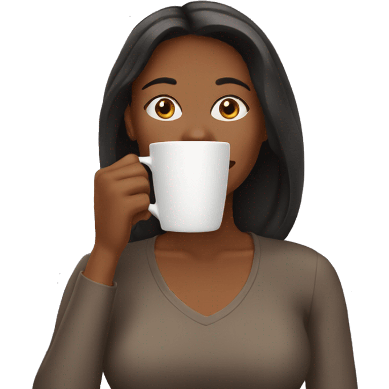 Women drinking coffee from a mug  emoji