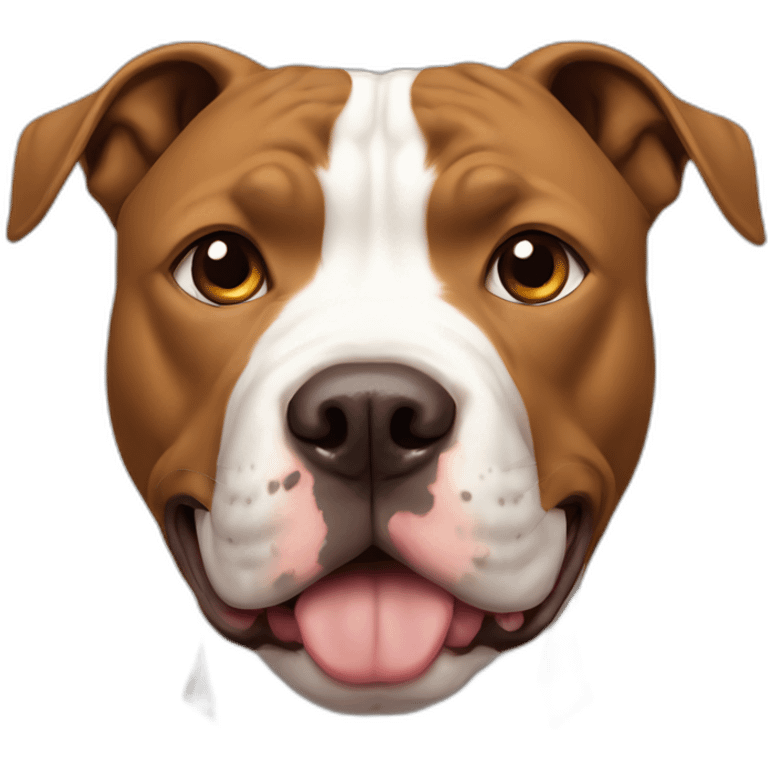 A pitbull with a brown circle eye and a white eye, same color as his fur emoji