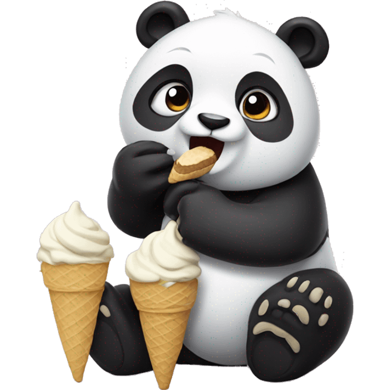 Panda eating ice cream emoji