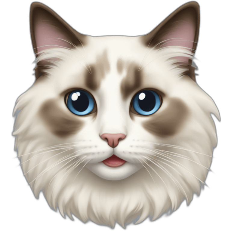 Ragdoll cat with pecifier in its mouth emoji