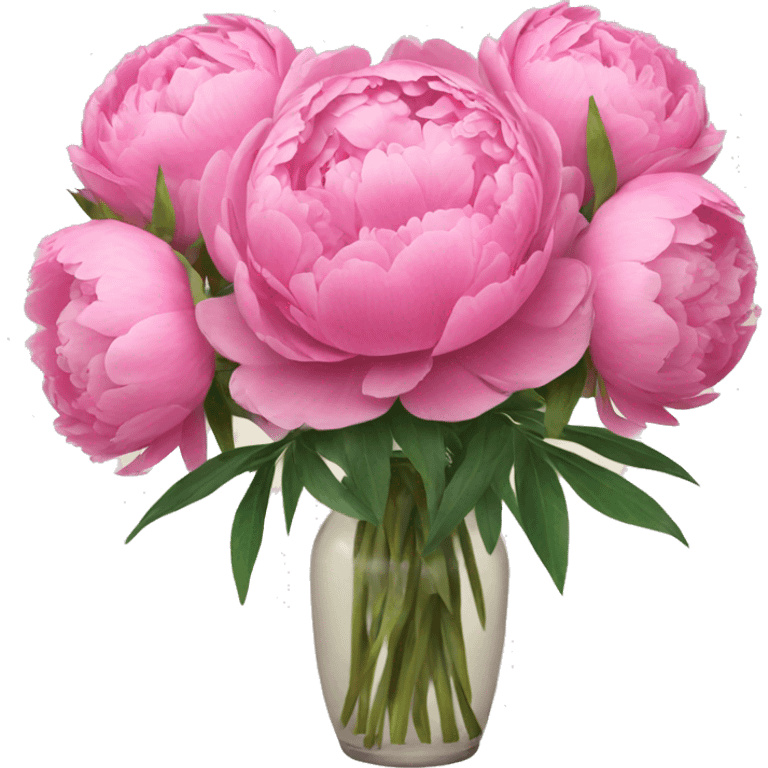 Bouquet of pink peonies emoji