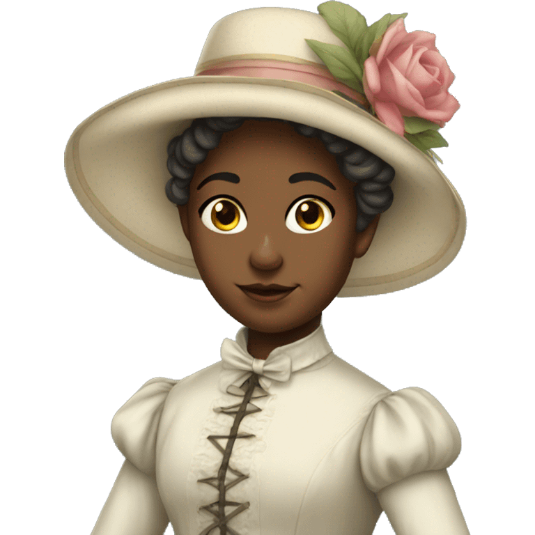 fair young girl in 19th century costume emoji