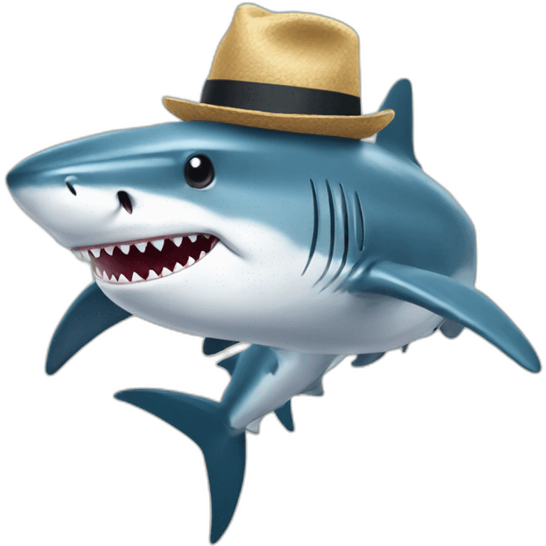 Shark with a hat  emoji