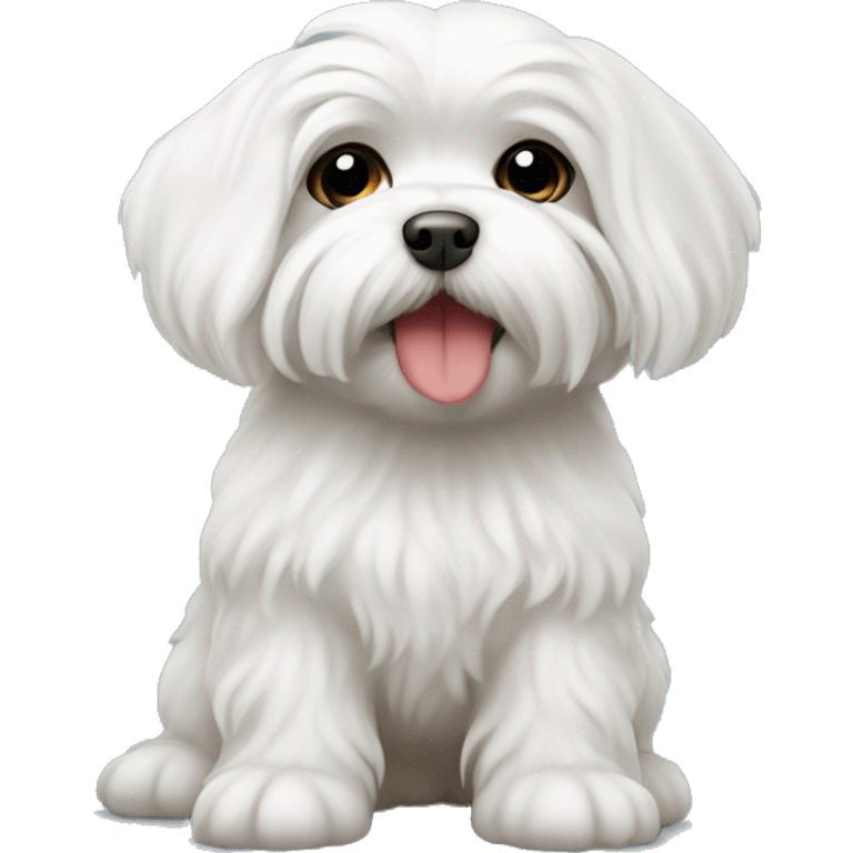 Cute maltese dog kiss emoji