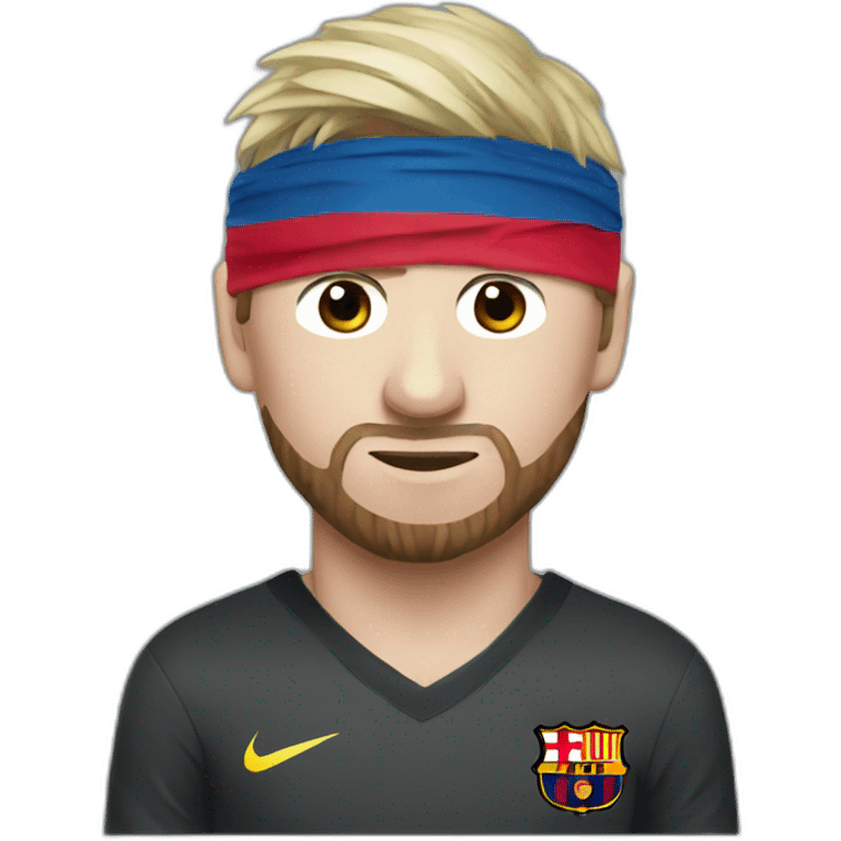 Messi wearing a blindfold  emoji