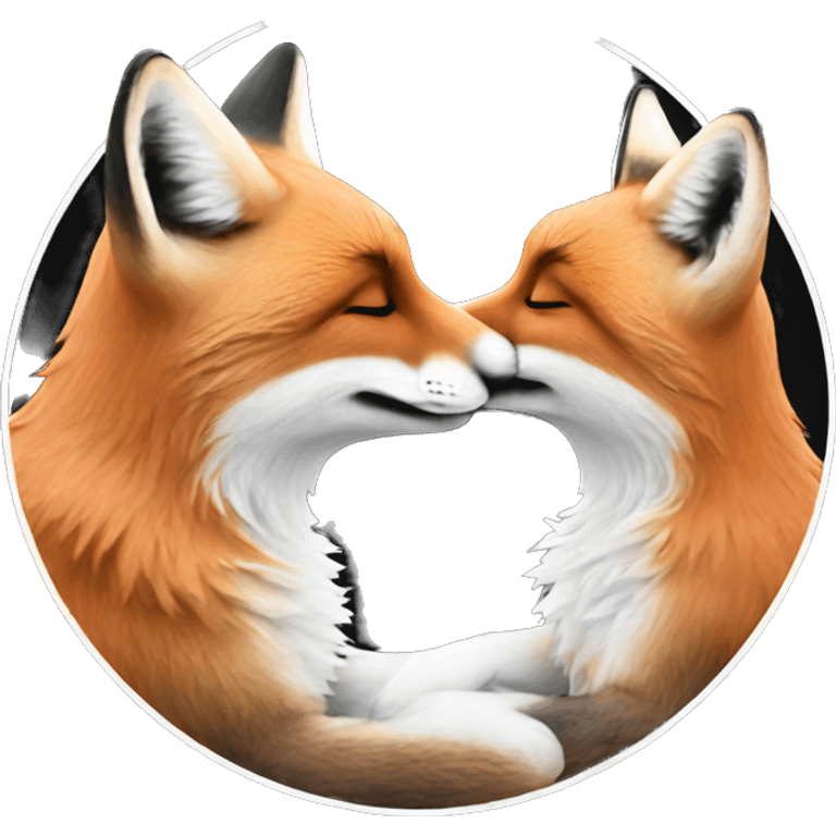 2 foxes kissing ma emoji