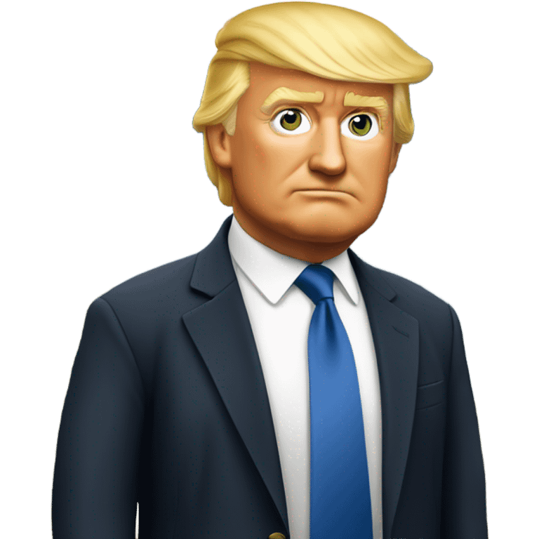 Trump standing tall in front of Norway  emoji