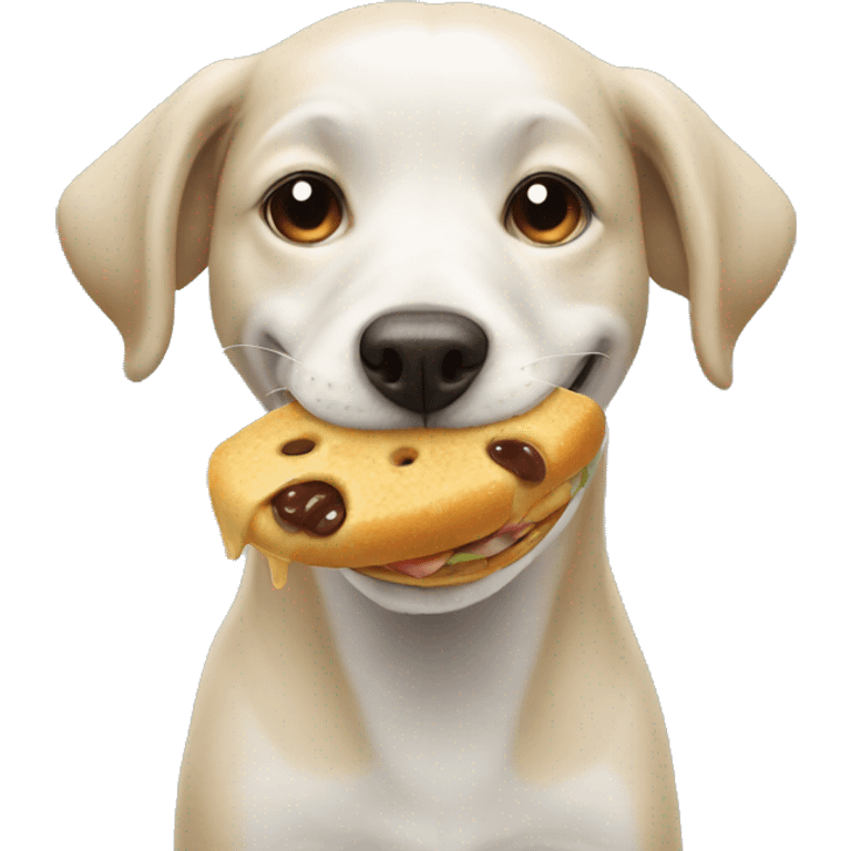 smiley dog with eating  emoji