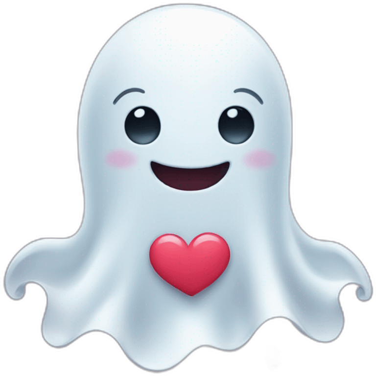 A little cute ghost in love emoji