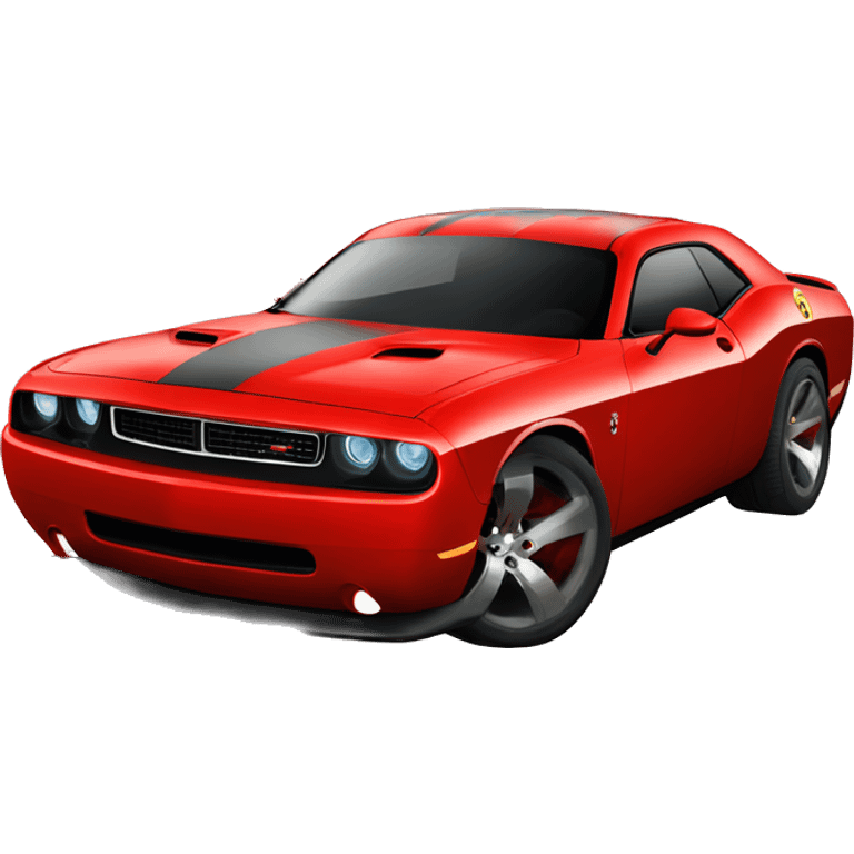 Red dodge challenger srt8 2010 with lightning mcqueen llivery emoji