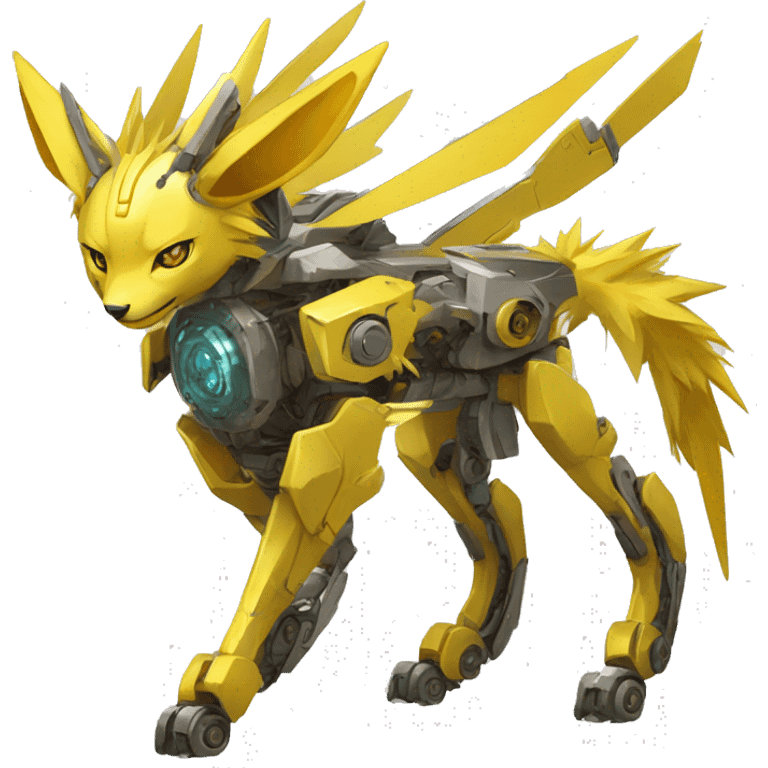 Futuristic mechanical Jolteon-mecha full body emoji