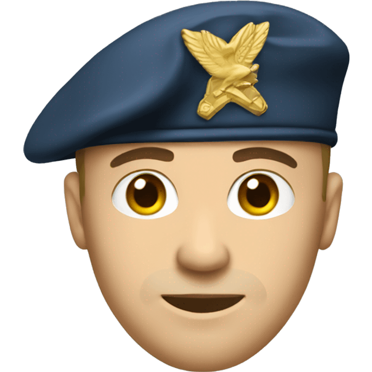 military blu beret white man emoji