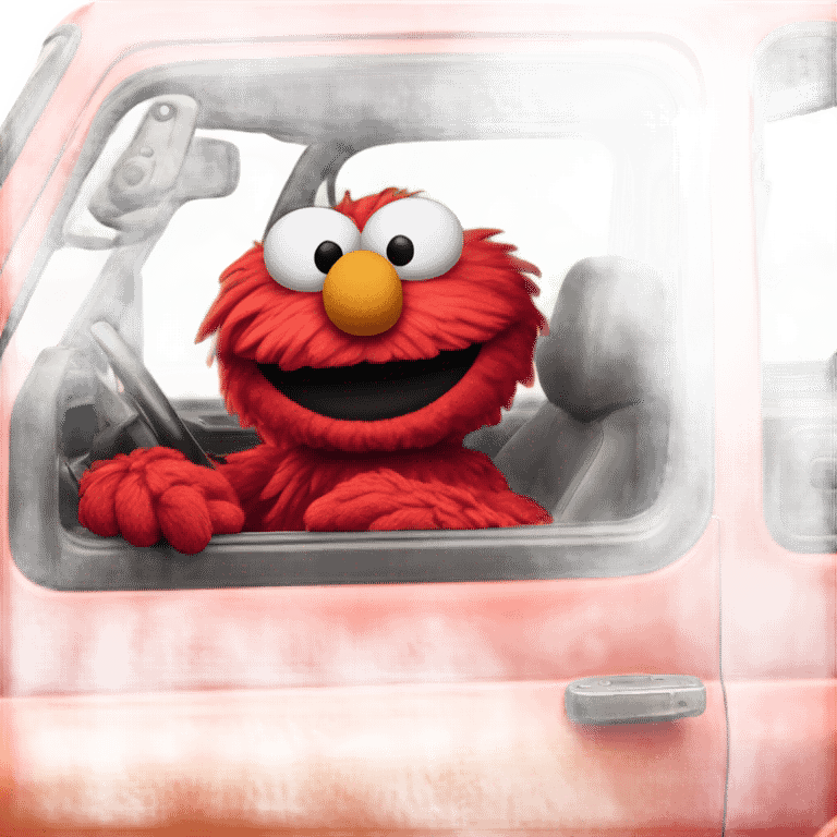 Elmo driving a truck emoji