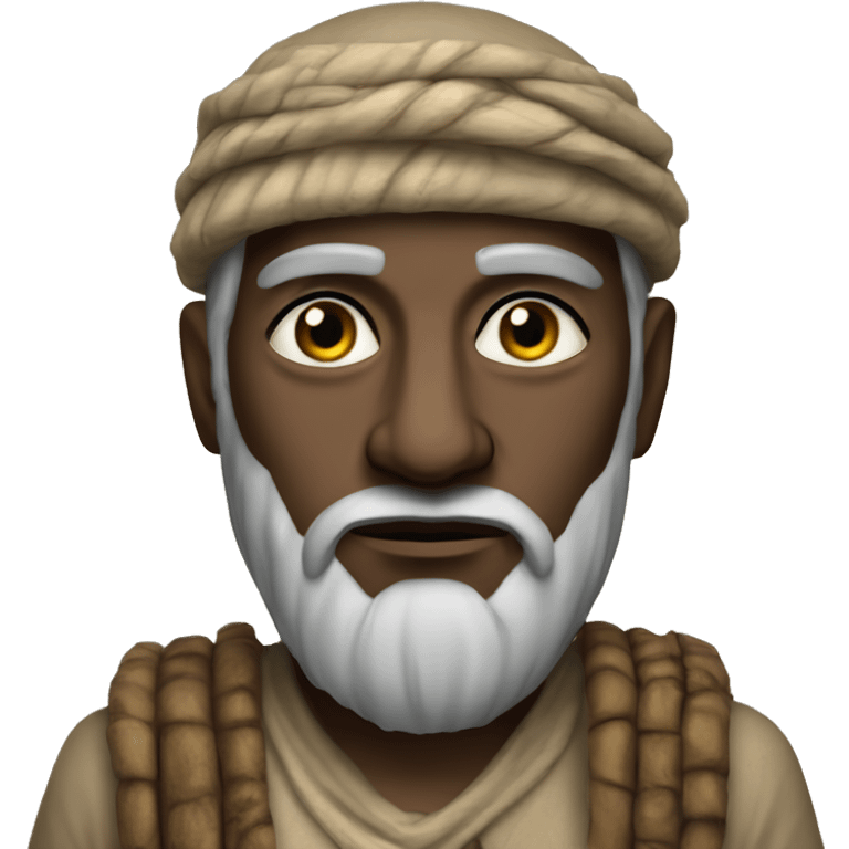 Mesopotamian inhabitant serious, photorealistic emoji