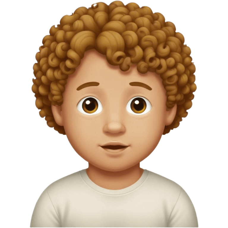 Tan boy with curly hair and Down syndrome  emoji