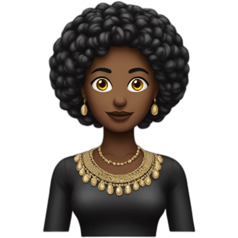 femme noire peruque lisse emoji