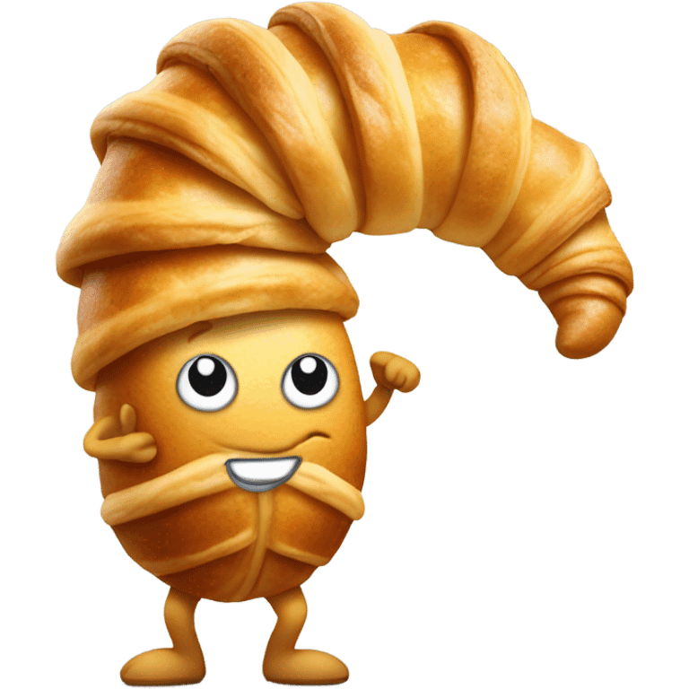 Croissant with legs emoji