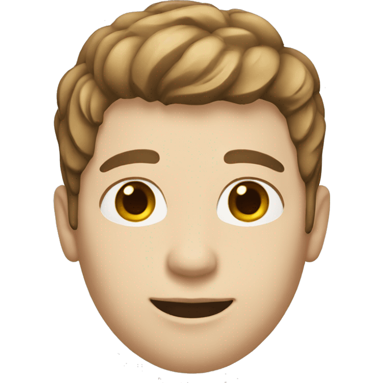 Guy with a white skin and medium-short brown hair emoji