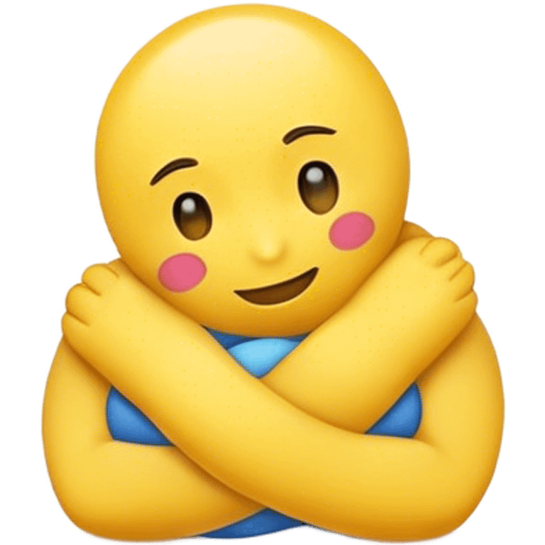 yellow emoji hugging itself emoji