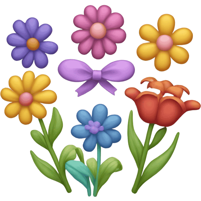 Flowers with bows emoji