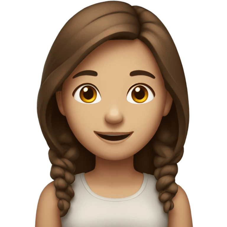 smiling girl with brown hair emoji