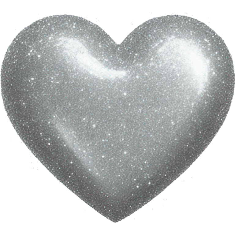 Glitter silver heart emoji